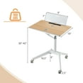 thumbnail image 2 of Gymax Pneumatic Standing Desk Rolling Adjustable Laptop Cart Podium Detachable Holder, 2 of 10
