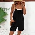 thumbnail image 5 of Kaemgyyd Romper for Women Casual Sleeveless Spaghetti Straps Rompers Fashion Lightweight Wide Leg Shorts Jumpsuit with Pockets, 5 of 6