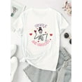 thumbnail image 2 of Camiseta De Verano Para Mujer, Moda Informal, Ropa Cómoda, Camisetas De Manga Corta MCreative English Heart Skull Pattern Printed Women'S Fashionable Round Neck Short Sleeve, Simple Casual Sports T-, 2 of 7
