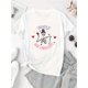 thumbnail image 2 of Creative English Heart Skull Pattern Printed Women'S Fashionable Round Neck Short Sleeve, Simple Casual Sports T-Shirt, Comfortable Summer Top for Women During Holidays., 2 of 6