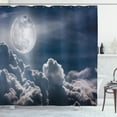 thumbnail image 1 of Ambesonne Night Sky Shower Curtain, Celestial Photo Full Moon, 69"Wx84"L, Dark Blue White, 1 of 3