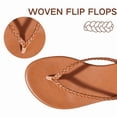 thumbnail image 3 of BERANMEY Woven Flip Flops for Women Casual Round Toe Lightweight Thong Sandals Perfect Beach & Everyday Wear Womens Flip Flops, 3 of 8