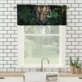 thumbnail image 3 of Tiger Kitchen Curtain Valances Wild Animal Tropical Rainforest Jungle Scenic Green Leaves Window Valance for Bedroom Bathroom Living Room Dining Room Valances Set 54 by 18 in, 1 Panel, 3 of 6