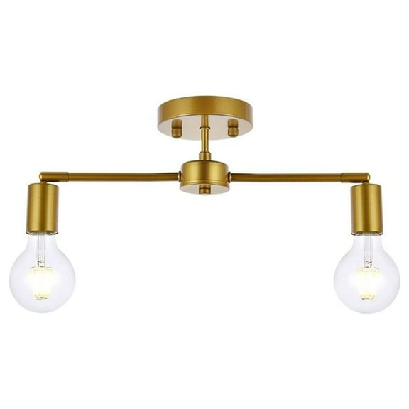 Zane 2 lights brass flush mount