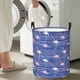 thumbnail image 5 of Fotbe Flamingo Cesto de Ropa con Asas, Cesto Impermeable de Gran Capacidad, Bolsa de Lavado para Dormitorio, Cesto de Ropa con Ruedas y Asas-Small, 5 of 6