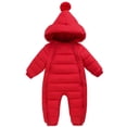 thumbnail image 1 of 0-24M Baby Boys Girls Newborn Winter Snowsuit Down Coat Romper Hooded Double Zipper Warm Jumpsuit, 1 of 11