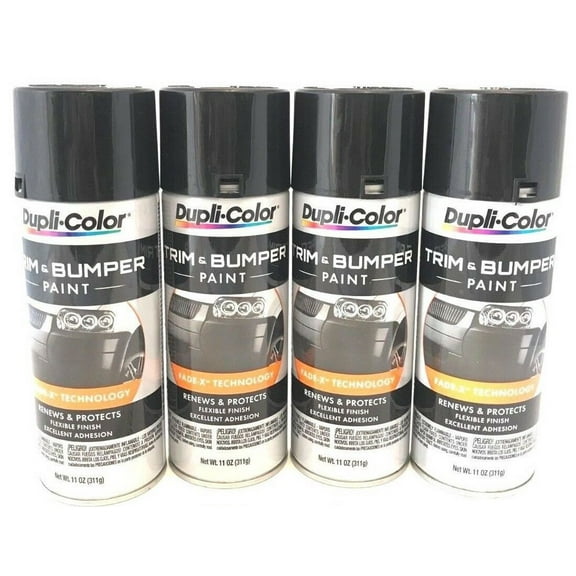 Duplicolor TB101-4 Pack Black Trim and Bumper Paint - 11 oz Aerosol Can