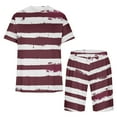 thumbnail image 4 of UVEASISHA Men's Athletic Running Tracksuit Set Casual Striped Print Short 2 Piece Sets Summer Short Sleeve Sportwear Set 2025 Fashion Sweatsuits for Men Prime Sales Today, 4 of 5