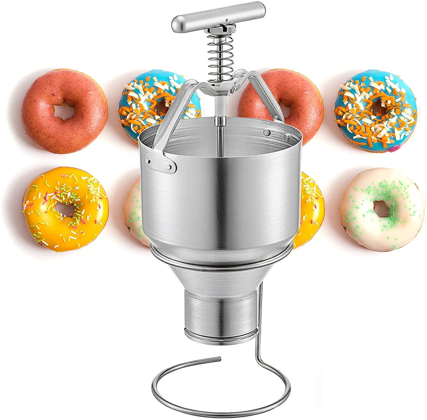 5L Home Manual Donut Depositor Dropper Plunger Dough Batter Dispenser