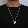 thumbnail image 5 of Baseball Initial A-Z Letter Pendant Necklace Cuban Chain Stainless Steel Jewelry, 5 of 7