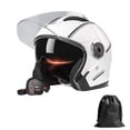 thumbnail image 1 of M Buder Casco De Motocicleta 3/4 Abierto Con Doble Visera Para Ciclomotor Cruiser Certificado De Seguridad Cascos De Moto Para Hombre Y Mujer Blanco Elegante Resistencia Superior, 1 of 9