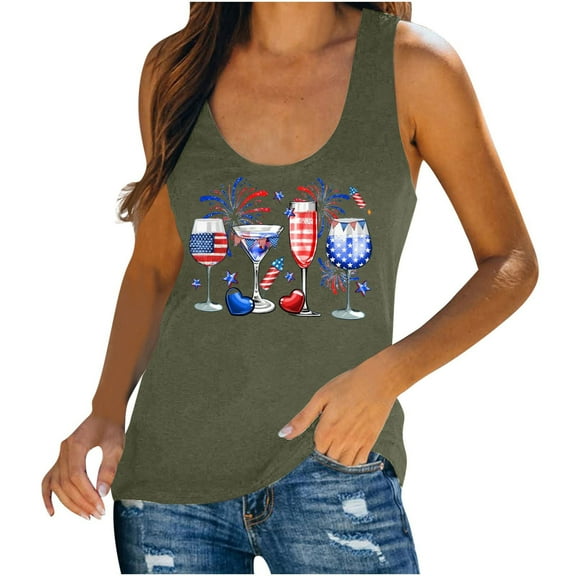 Patlollav Tank Top for Women Under $10.00, Women Summer Tops Sleeveless Tank Casual Loose Fit Round Neck T-Shirt Tunic Vest