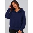 thumbnail image 3 of Sudadera PRETTYGARDEN Otoño 2025 Media Cremallera Cortada Azul Marino S, 3 of 5