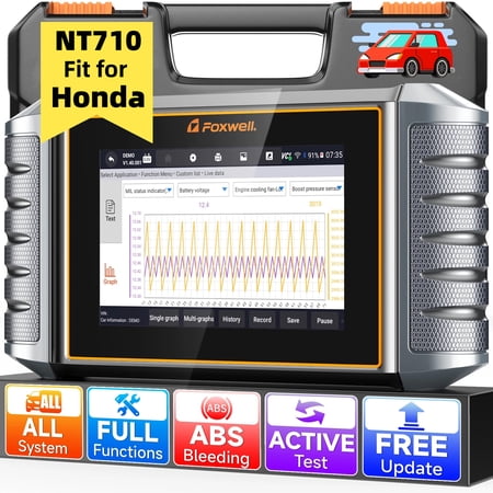 Foxwell NT710 OBD2 Scanner Automotive Bi-Directional Control Scan Tool for Acura Honda Scanner Car Full System Scanner 30 Reset Services JOBD Code Reader Fits for Honda Acura Upgraded NT510 Elite