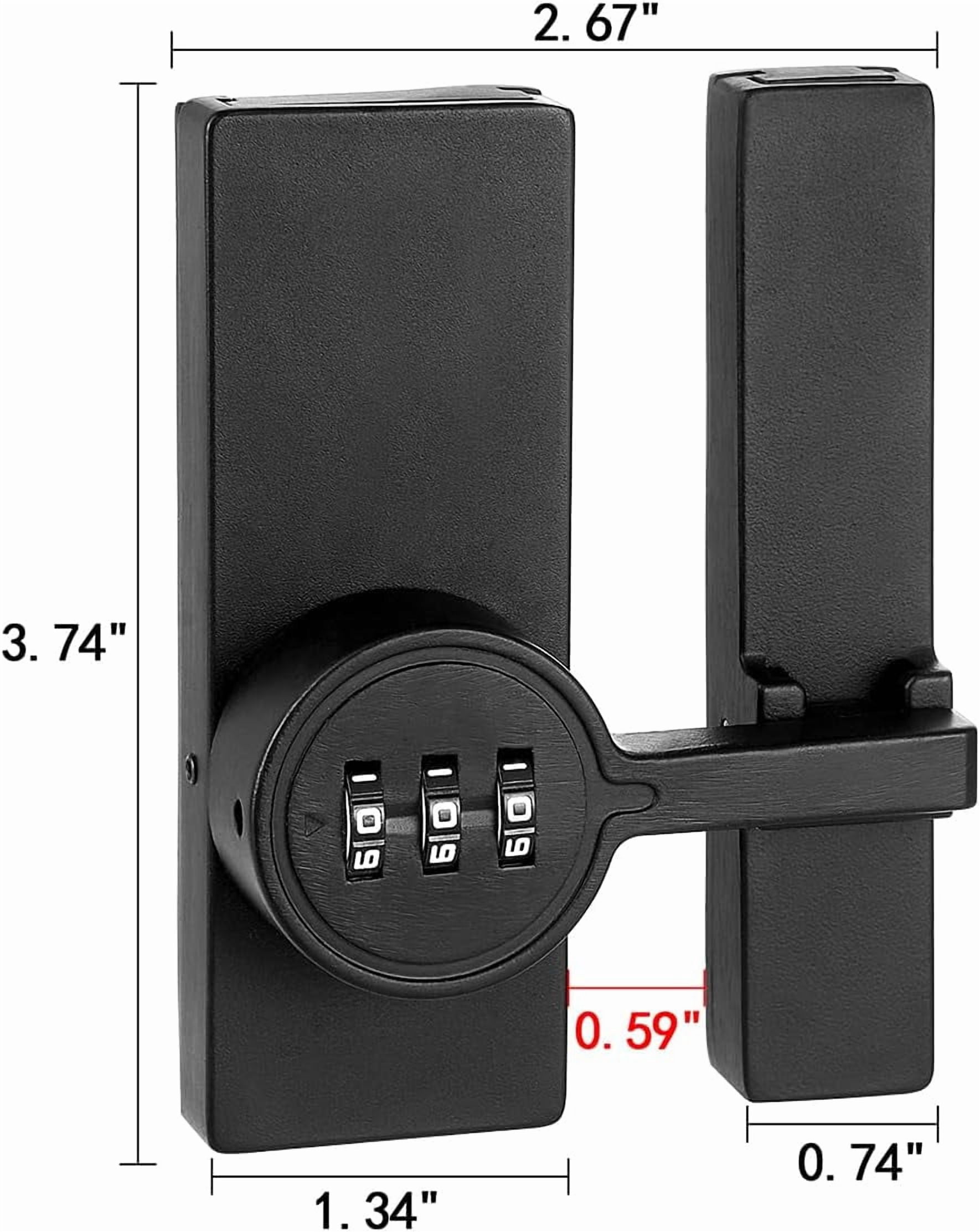 Black 180 Degree Barn Door Lock,3 Digit Password Keyless,Mechanical Password Lock,Flip Latch with Combination,Protect Privacy,for Barn Door,Sliding Door,Windows,Cabinets,Garden,and Bathroom Black