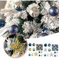 thumbnail image 2 of Hbtdoern Gift Set Navy Blue & Gold Christmas Ornaments, 16ct Shatterproof Baubles with Glitter & Matte Finishes, Ready for Holiday Decorating, 2 of 7