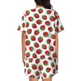 thumbnail image 3 of Kdxio Hand Drawn Strawberry Print Pajamas Sets for Women Short-Sleeved Pjs with Lounge Shorts Two Piece Sleepwear S-4XL, 3 of 9