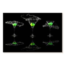 Elephant Stock Dancing Lime Cocktails Wall Art - Horizontal Canvas Wall Art - Dining Room Wall Decor - Food And Drink Canvas - Black And Green Decor - 39" x 26"