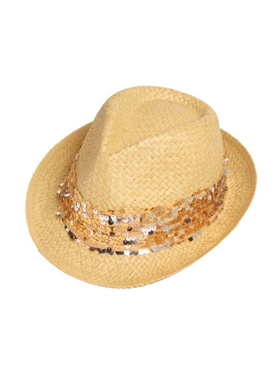 gold fedora hat