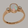 thumbnail image 2 of LBG British Made 18k Rose Gold Ring with Natural Opal Womens Anniversary Ring - 33 size options - Size 4, 2 of 6