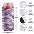 thumbnail image 4 of 2 Pcak Sleeves Beer Cooler Bags Insulated Collapsible Can Sleeves Pink Camouflage Can Cooler Sleeve for Bulk for Soda, 4 of 4