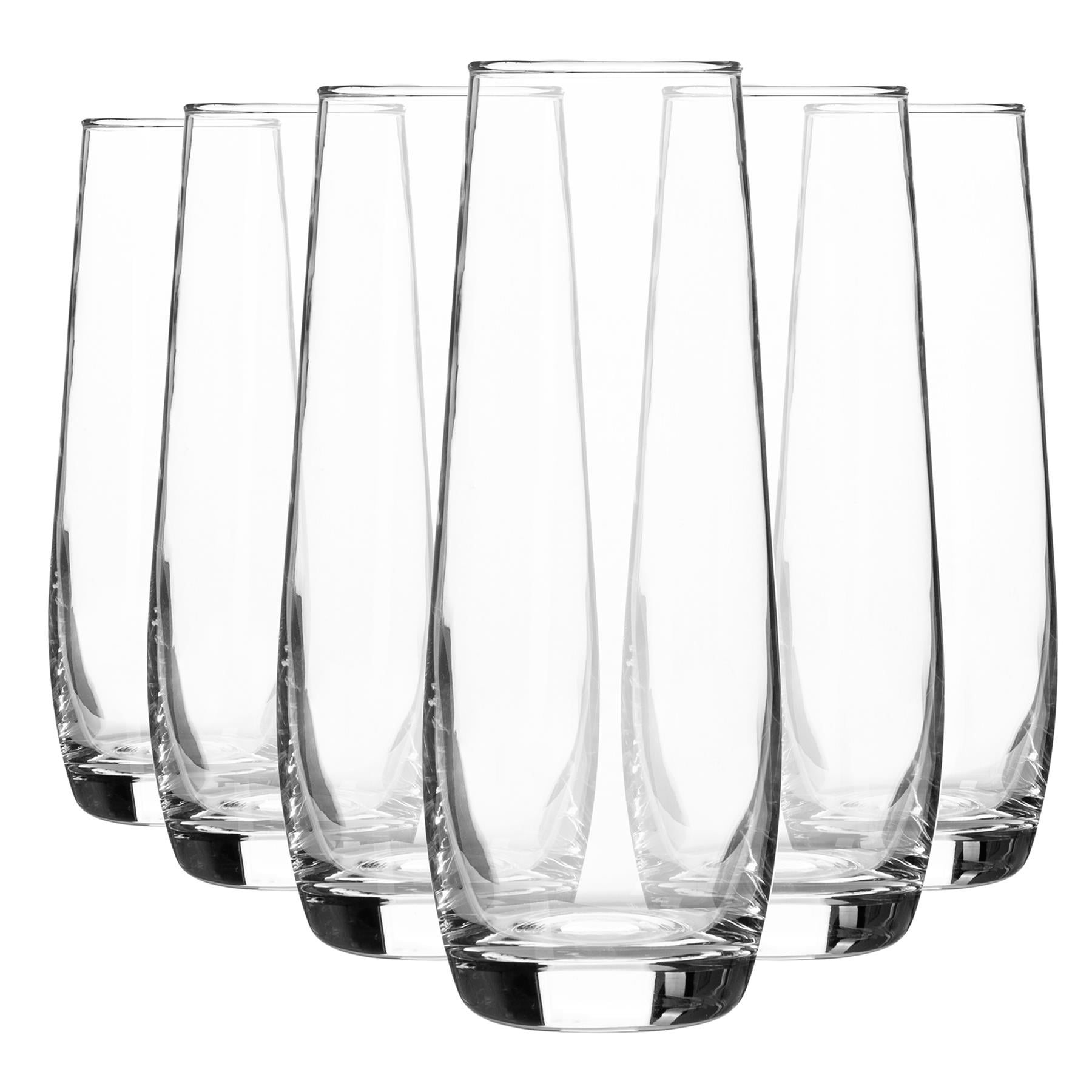 Argon Tableware Corto Stemless Champagne Flutes Modern Style Glass Flutes for Champagne