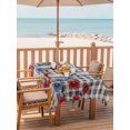 thumbnail image 2 of Outdoor Tablecloth with Umbrella Hole for Patio/Picnic/Party/Camping, Red Blue Floral Waterproof Table Cloth Rectangle Table Cover Washable, Independence Day Flowers Black Buffalo Plaid (60"x 84"), 2 of 8