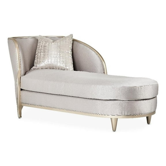 Michael Amini Malibu Crest Chaise - Truffle/Chardonnay