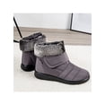 thumbnail image 4 of Gomelly Ladies Warm Booties Slip On Winter Boot Plush Lined Snow Boots Casual Ankle Bootie Walking Outdoor Gray 4, 4 of 8