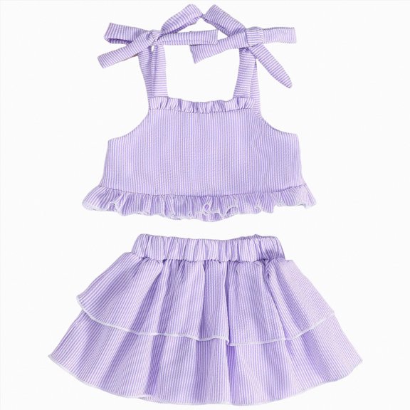 Ymyiu Girls Dance Set Birthday Girl Outfit T-shirt Tutu Skirt Girl Birthday Outfit Clothes 3T 4T(Purple, 3-4 Years)