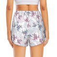 thumbnail image 3 of Picia Lilies Flowers Pattern Women's 2 in 1 Athletic Running Shorts High Waisted Workout Casual Gym Sweat Shorts with Comfy Liner Zipper Pockets-Small, 3 of 9