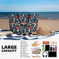 thumbnail image 5 of Wukai Colorful Mushrooms Print Zipper Bag,large Beach Tote Bag,Waterproof Sandproof Bag,Grocery and Picnic Tote Travel Bag, 5 of 5