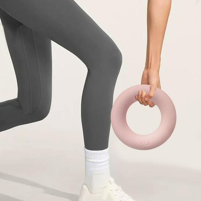 Mancuerna Kettlebell Power Ring 2 en 1 de 5 libras para aeróbicos, fitness en casa y pilates rosa