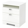 thumbnail image 1 of South Shore Reevo Nightstand with Drawers and Cord Catcher for Adult, in Pure White, 1 of 8