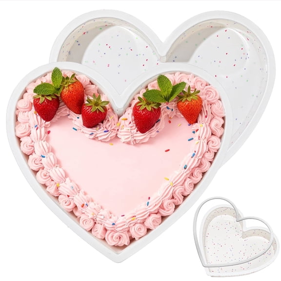 CAKETIME Heart Shaped Cake Pans, with Metal Reinforced Frame Heart Cake Pan 10 Inch, BPA Free Silicone Molds for Valentine's Day, Anniversaries, Weddings