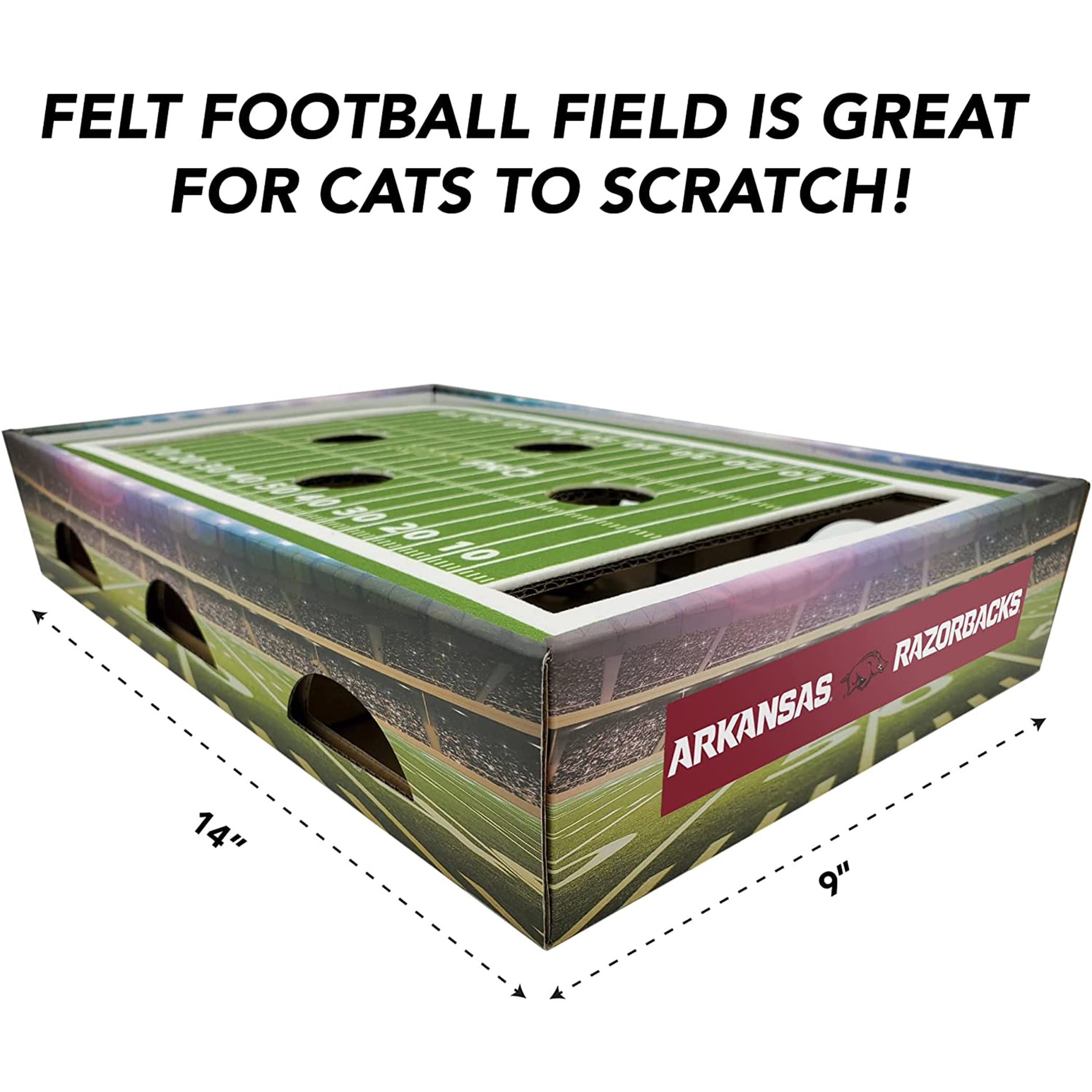 Pets First NCAA Cat Scratcher Box Football Field Designed Cat Scratcher & Lounge
