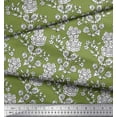 thumbnail image 3 of Soimoi Poly Georgette Fabric Leaves & Floral Block Print Sewing Fabric Yard 42 Inch Wide, 3 of 3