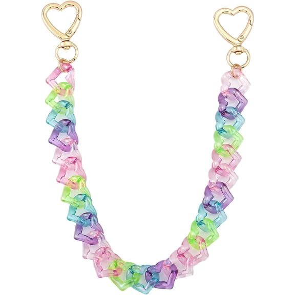 Acrylic Purse Chain Handbag Strap - Heart Bag Charm Keychain Accessories, 12.4 Inch Extender Chains Replacement