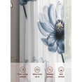 thumbnail image 5 of Flowers Watercolor Floral Sheer Curtains 108 inches Long 2 Panels Set Plant Stamens Overlay White Background Tiers Sheers Rod Pocket Small Window Short Curtains for Kitchen Cafe, Each 52" W x 108" L, 5 of 7