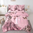 thumbnail image 1 of Erosebridal Ensemble de Literie Romantique à Roses Format Double, Literie Lettre Initiale F Format Double, Ensemble de Lit Réversible Princesse de Conte de Fées, Déco de Chambre Respirante, 7 Pcs, 1 of 6