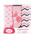thumbnail image 2 of Luvable Friends Baby Girl Cotton Terry Hooded Towels, Foxy, One Size, 2 of 2