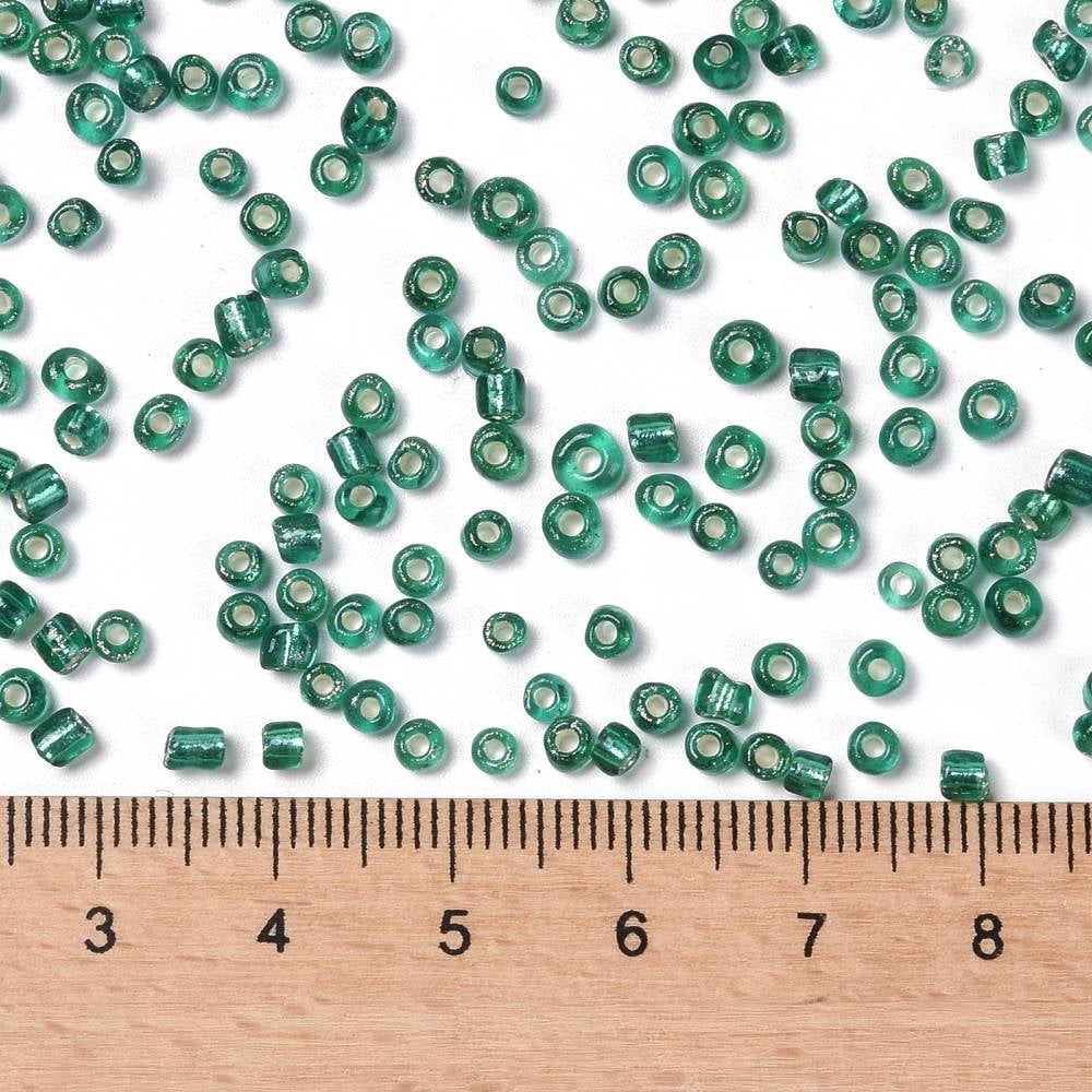 8/0 Glass Seed Beads Silver Lined Round Hole Round Medium Aquamarine 3mm Hole: 1mm about 10000 beads/pound
