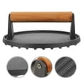 thumbnail image 3 of 1Set Iron Wood Square Meat Press for Home Kitchen Outdoor Grilling Cooking Parties, 3 of 8