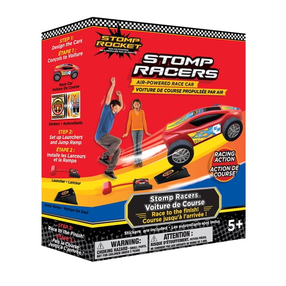 Stomp Racers Air Powered Cars by Stomp Rocket - Includes 1 Race Car and Launcher, Fun Outdoor Toys for Boys and Girls Ages 5 and up