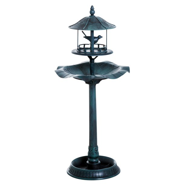 Outsunny Free Standing Resin Bird Bath and Feeder
