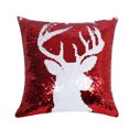 thumbnail image 2 of Trendy Double-Sided Sequin Christmas Pillow - Red Snowflake Deer Head Design, Soft Decorative Throw Pillow for Sofa Bed Living Room, Festive Holiday Home Decor, 2 of 2