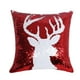thumbnail image 3 of Wmhnj Juego de 6 fundas de almohada reversibles de doble cara con lentejuelas rojas navideñas, copos de nieve y ciervo, de gamuza sinttica de 45 x 45 cm, decorativas para sof., 3 of 8