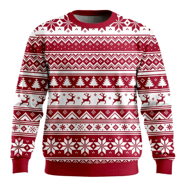 Daznico Décorations de Noël, Chandail en Molleton à Col Rond en Tricot Côtelé Manches Longues Décontracté Doux Chaud pour la Saison des Fêtes et les Activités Extérieures d'Hiver