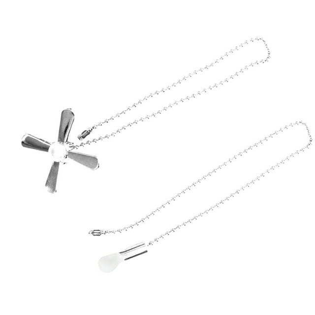ADDHAT 2Ud Fan Lamp Pulls De Metal Plateado Con Esferas Lisas Para Y Uso En Ventiladores