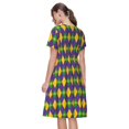 thumbnail image 2 of Bixox Robe d'Été à Manches Courtes pour Femmes Robe Ample Longueur Genou avec Poches-Mardi Gras, 2 of 7